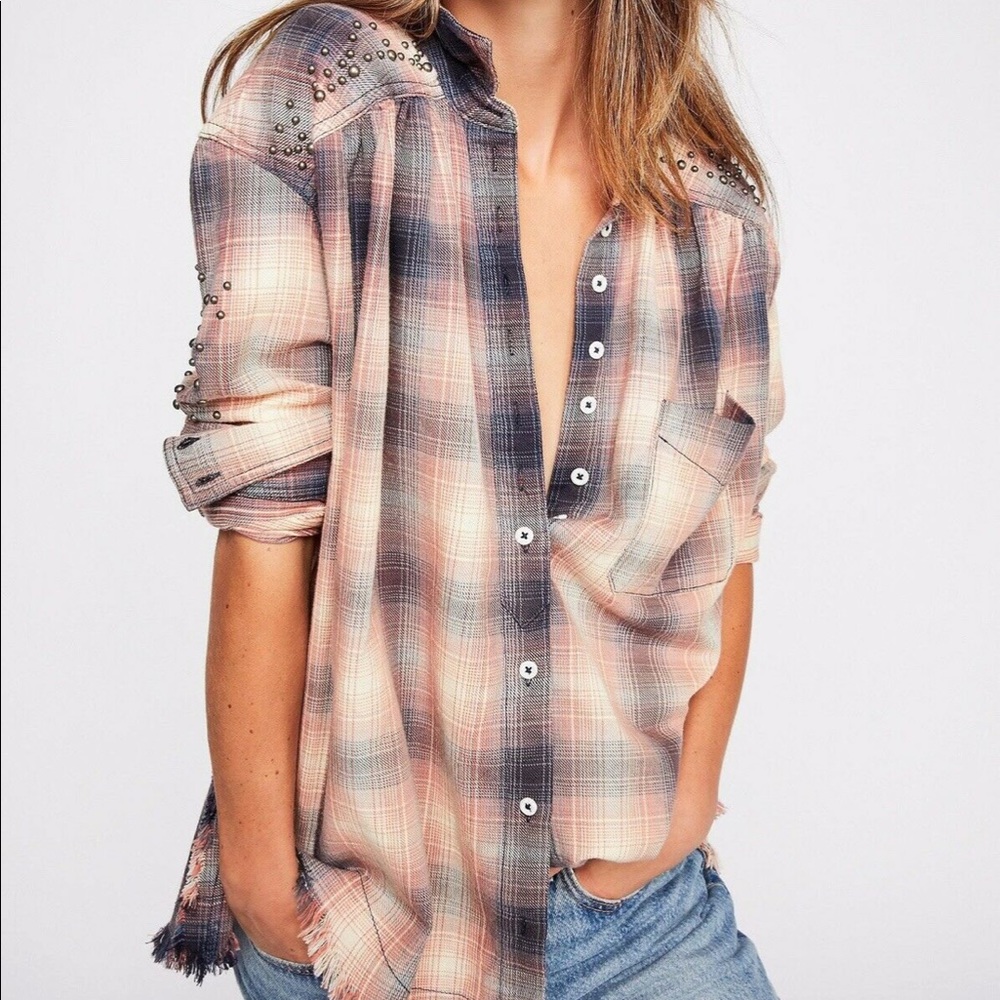 Free People Take On Me Button-down Flannel